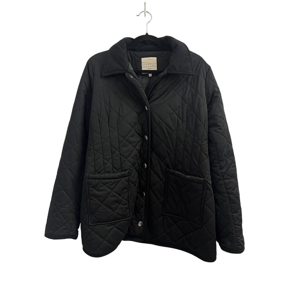 Bagatelle‎ Quilted Collared Chore Barn Coat Black size Large